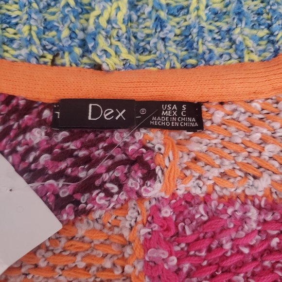 DEX Women's Patchwork Knit Cardigan Multi-colour Cozy Soft ASO Hallmark Movies - Picture 12 of 12